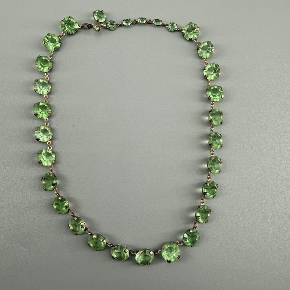 Antique Art Deco Mixed UV Reactive Glass Rivière Necklace Uranium Manganese UV - Picture 12 of 16